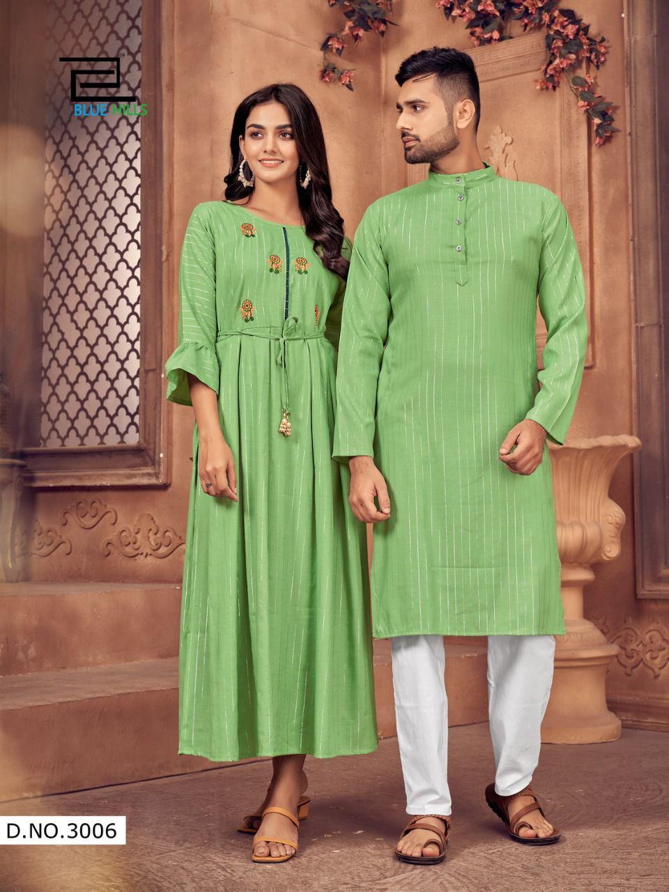Blue Hills Love Birds 3 Party Wear Designer Rayon Couple Combo Latest Collection
